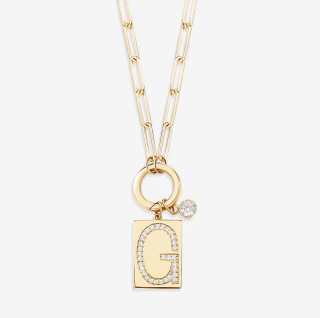 Sterling Silver with Yellow Gold Plated Cubic Zirconia Personalized Initial Letter Pendant Necklace-4