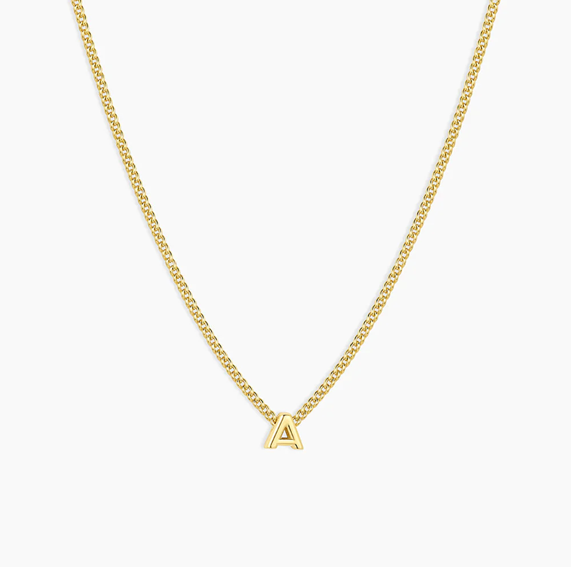 Personalisierte Halskette mit Anhänger aus Sterlingsilber mit Gelbgoldbeschichtung und Anfangsbuchstaben-1