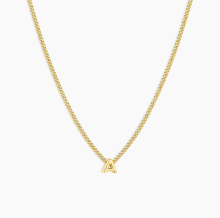 Sterling Silver with Yellow Gold Plated Personalized Initial Letter Pendant Necklace-3