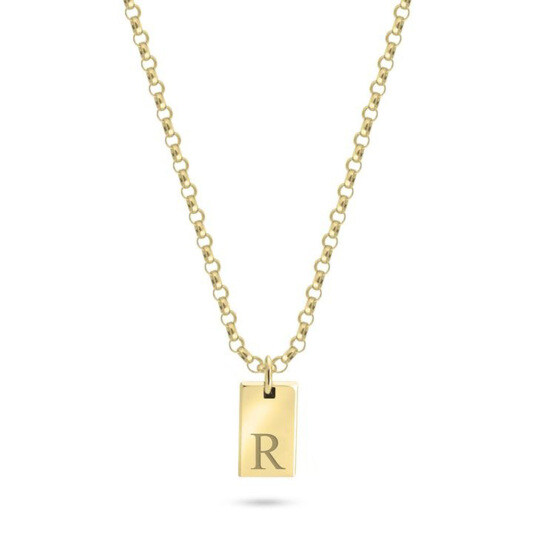 14K Gold Personalized Initial Letter Pendant Necklace
