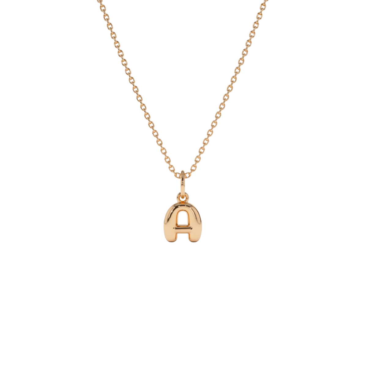 10K Gold Personalized Initial Letter Pendant Necklace For Women-1