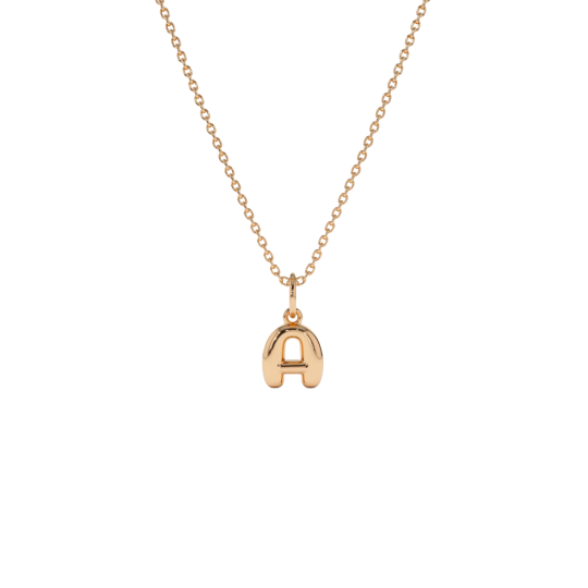 Personalisierte Halskette mit Initialenanhänger aus 14-karätigem Gold für Damen