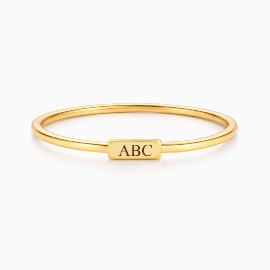 10K Gold Personalized Initial Letter Initial Ring