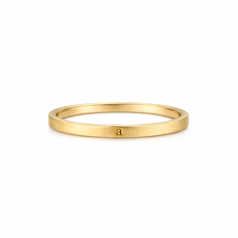 Anillo inicial con letra inicial personalizado de oro de 14 quilates-10