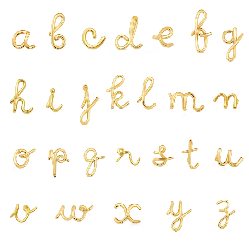 Collar colgante mini letra inicial personalizada en oro de 14 quilates-4