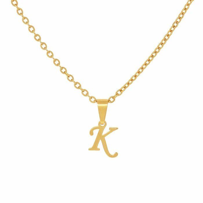 Collar con inicial personalizada en oro de 14 quilates para mujer-1