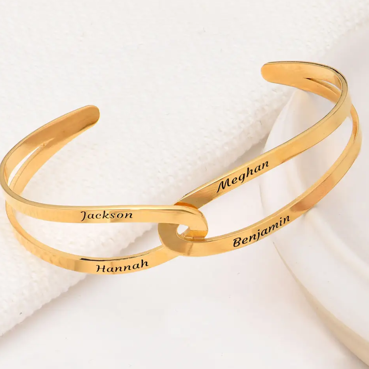 Gold Vermeil Personalized Name Bangle Bracelet for Women Men-4