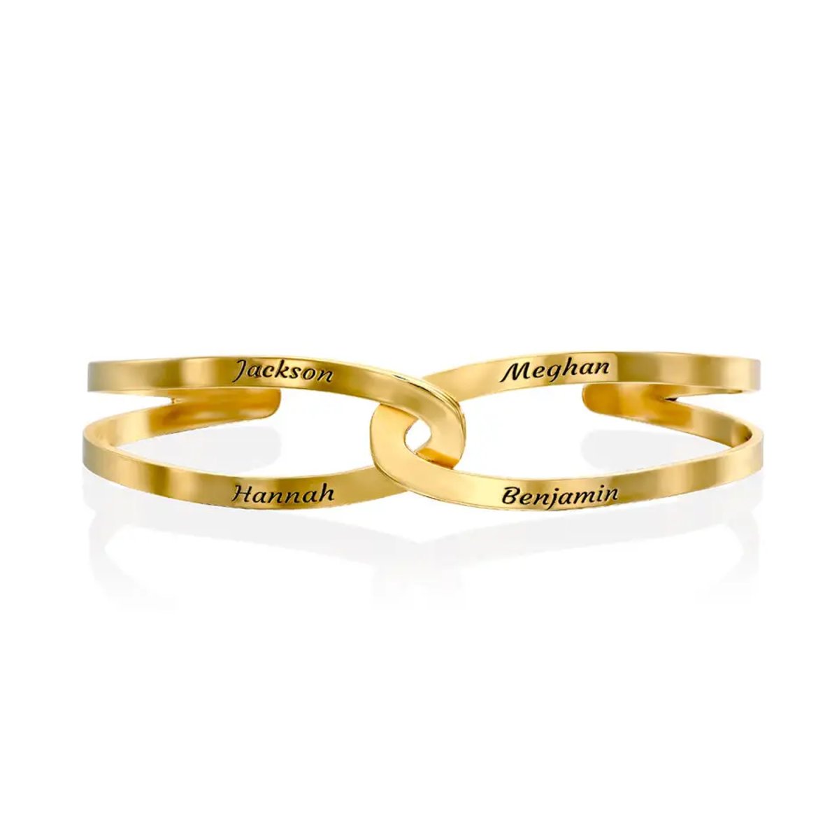 Gold Vermeil Personalized Name Bangle Bracelet for Women Men-5