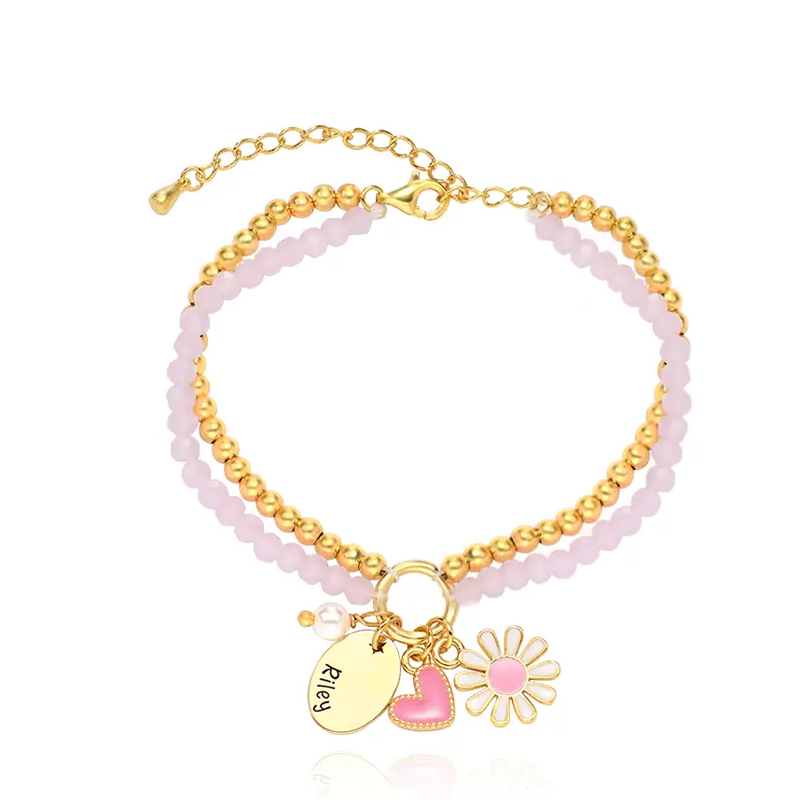 Gold Vermeil Personalized Name Bracelet for Kids-1