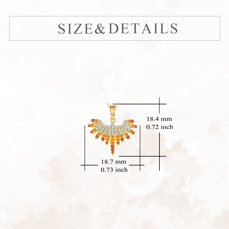 10K White Gold Cubic Zirconia Phoenix Pendant Necklace-5