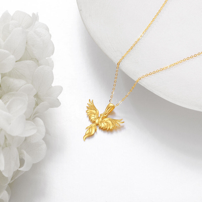 10K Gold Phoenix Pendant Necklace-3