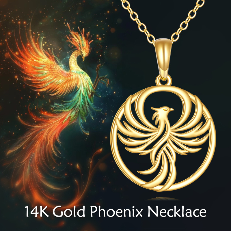 Collier pendentif Phénix en or 10K-5