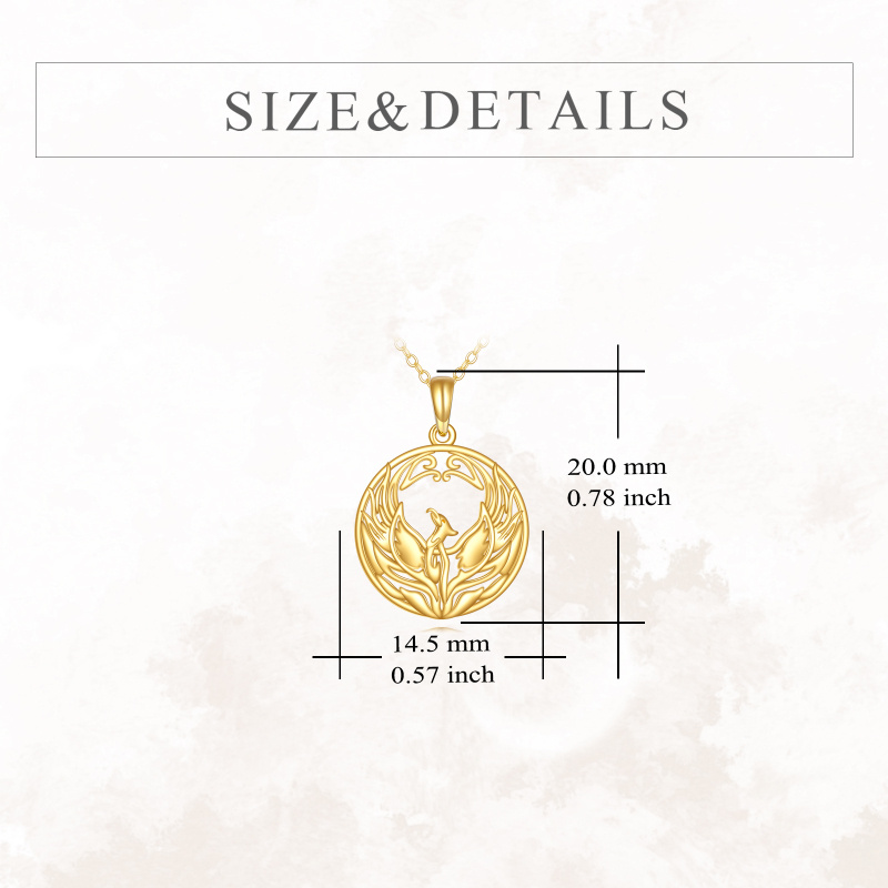 14K Gold Phoenix Pendant Necklace-5
