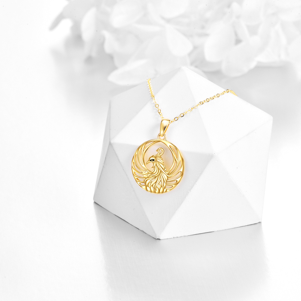 10K Gold Phoenix Pendant Necklace-3