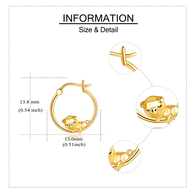 14K Gold Schwein Reif Ohrringe-5