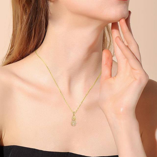 Collar Colgante Piña Oro 14K-2