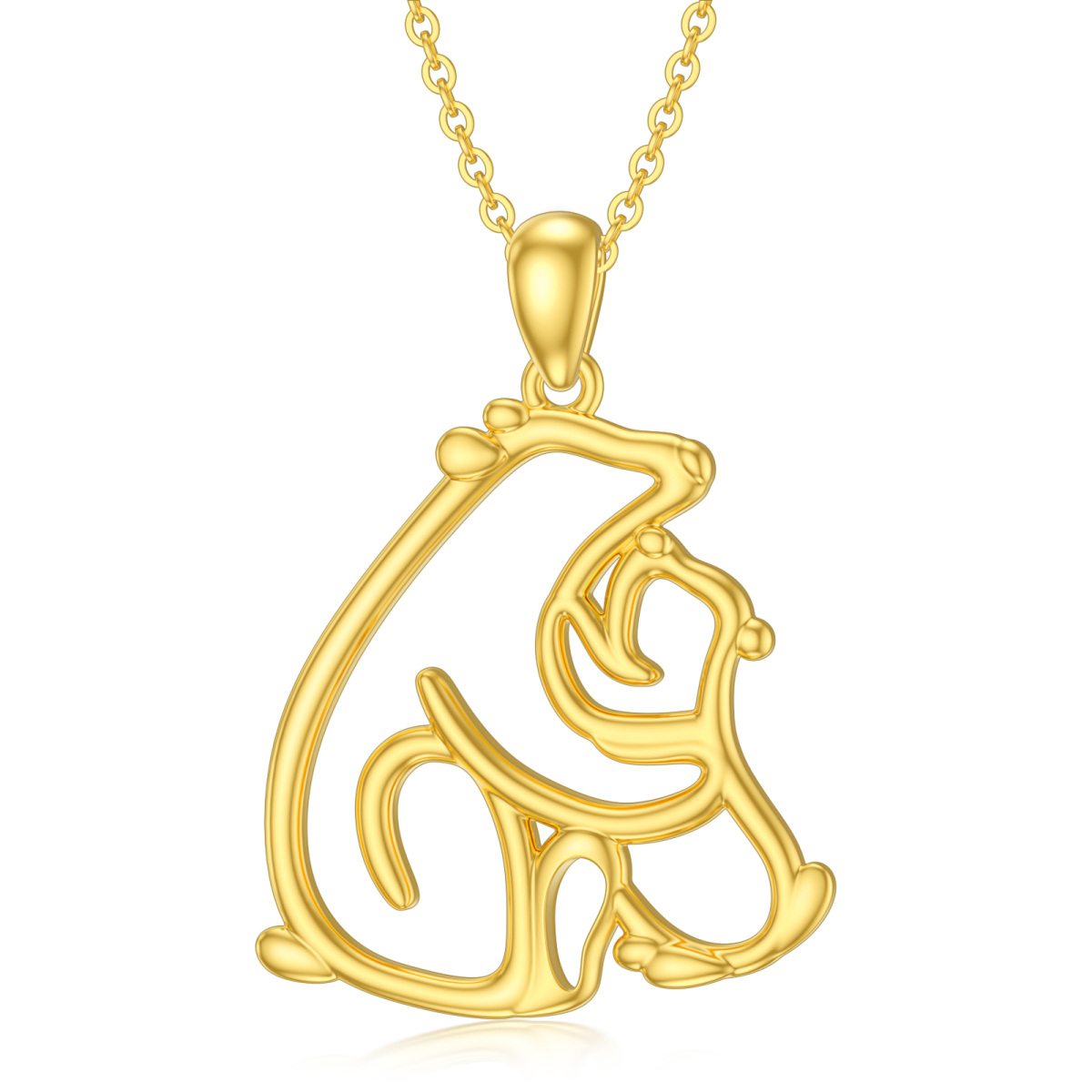 Collana con ciondolo orso polare in oro 14K-1