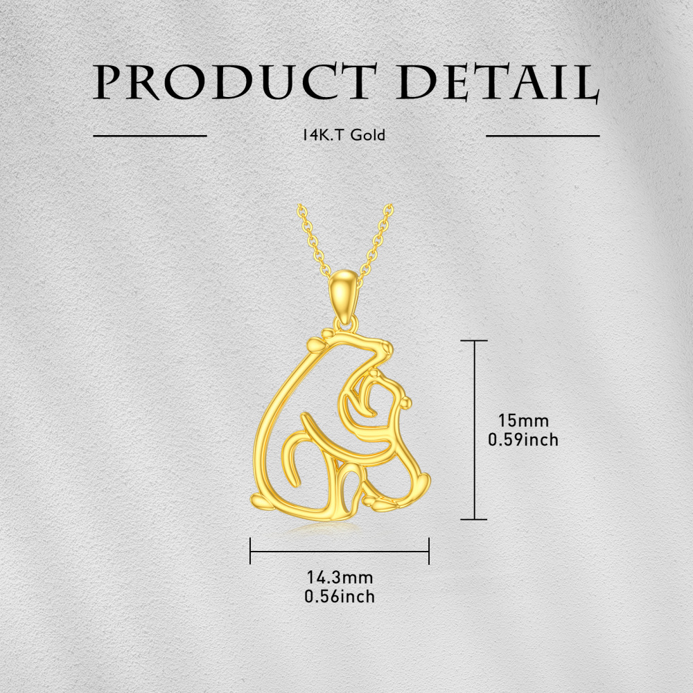 10K Gold Polar Bear Pendant Necklace-6