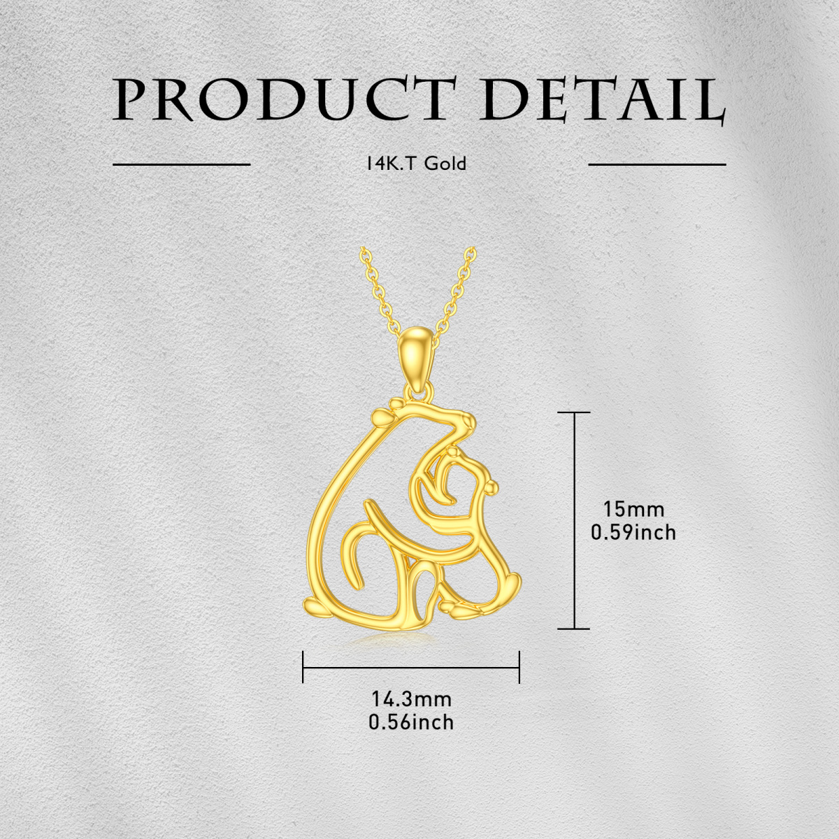 14K Gold Polar Bear Pendant Necklace-6