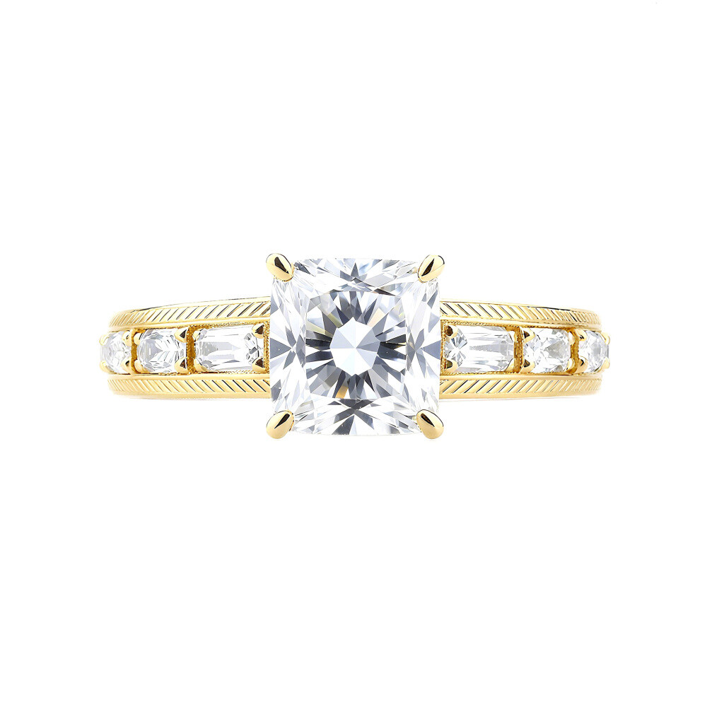 14K Gold Princess Cut Moissanite Engagement Ring-1