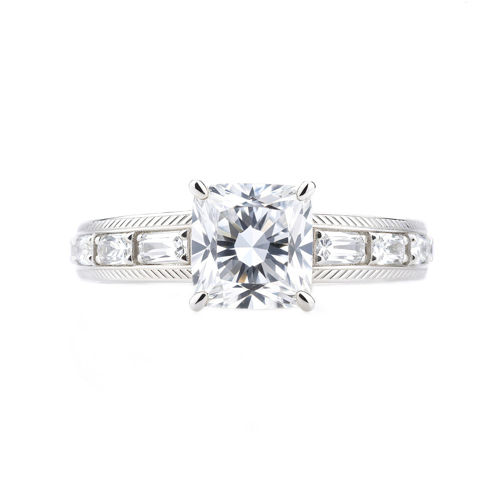 14K Gold Princess Cut Moissanite Engagement Ring-2