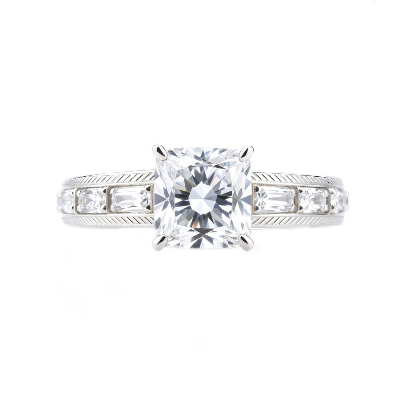14K Gold Princess Cut Moissanite Engagement Ring-2