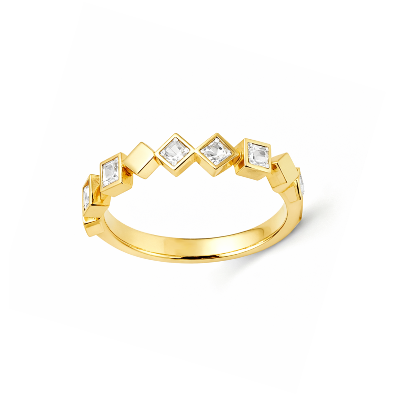 10K-Gold-Prinzessin-Schnitt-stapelbarer Ring-14