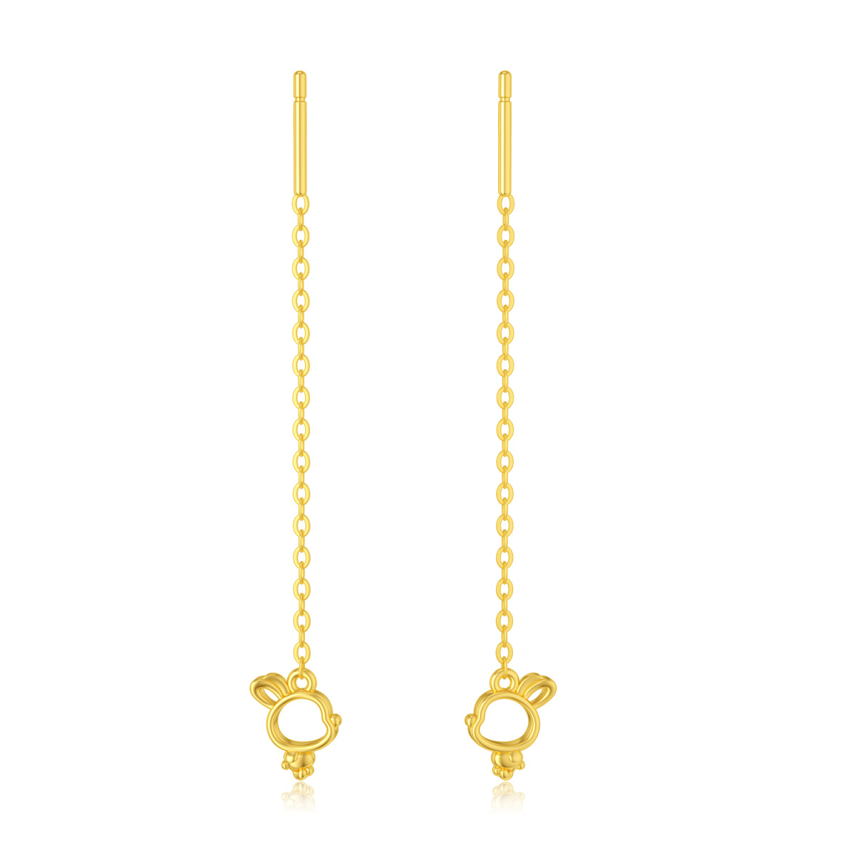 Pendientes Gota Conejo Oro 14K-1