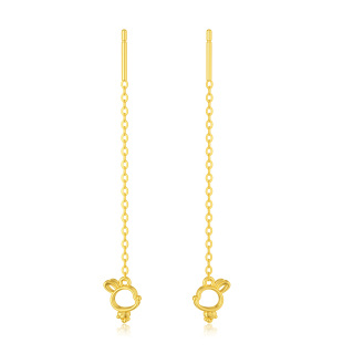 14K Gold Rabbit Drop Earrings-4