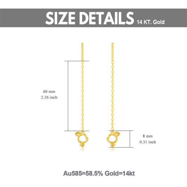Orecchini a goccia a forma di coniglio in oro 14K-6