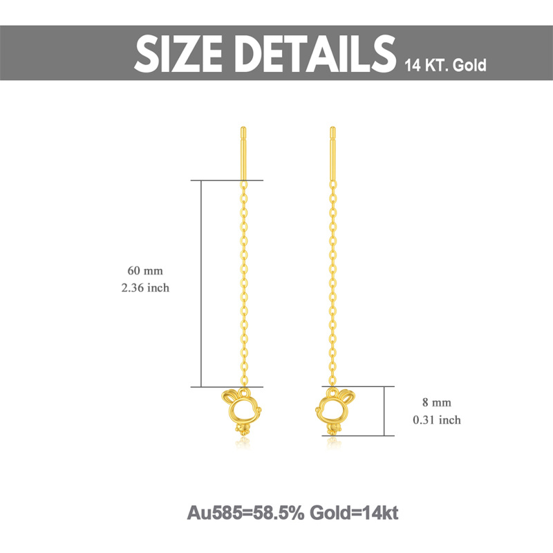 18K Gold Rabbit Drop Earrings-6