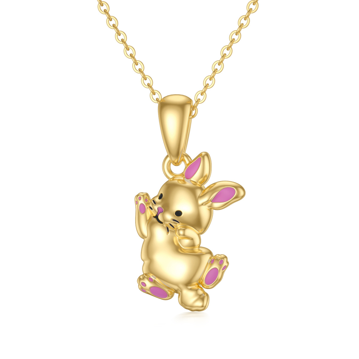 Collier pendentif lapin en or 14K-1