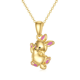 10K Gold Rabbit Pendant Necklace-25