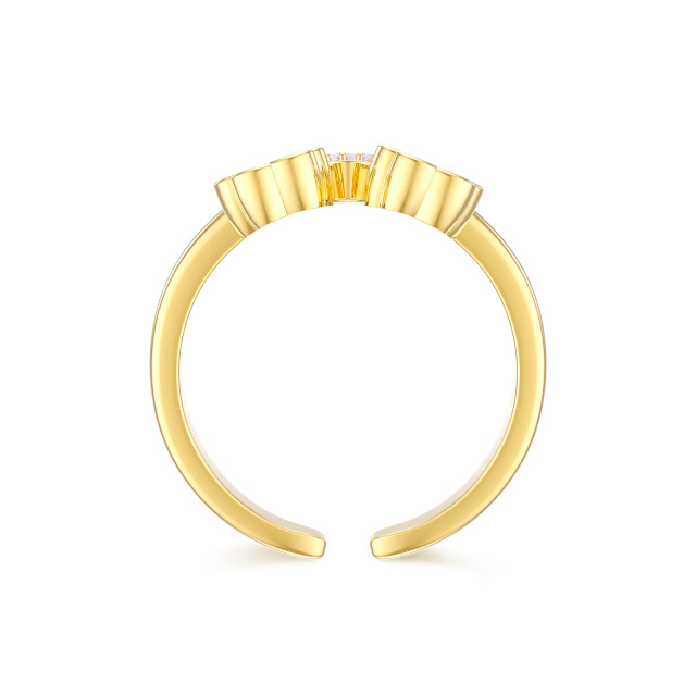 14K Gouden Kubische Zirkonia Regenboog Open Ring-4