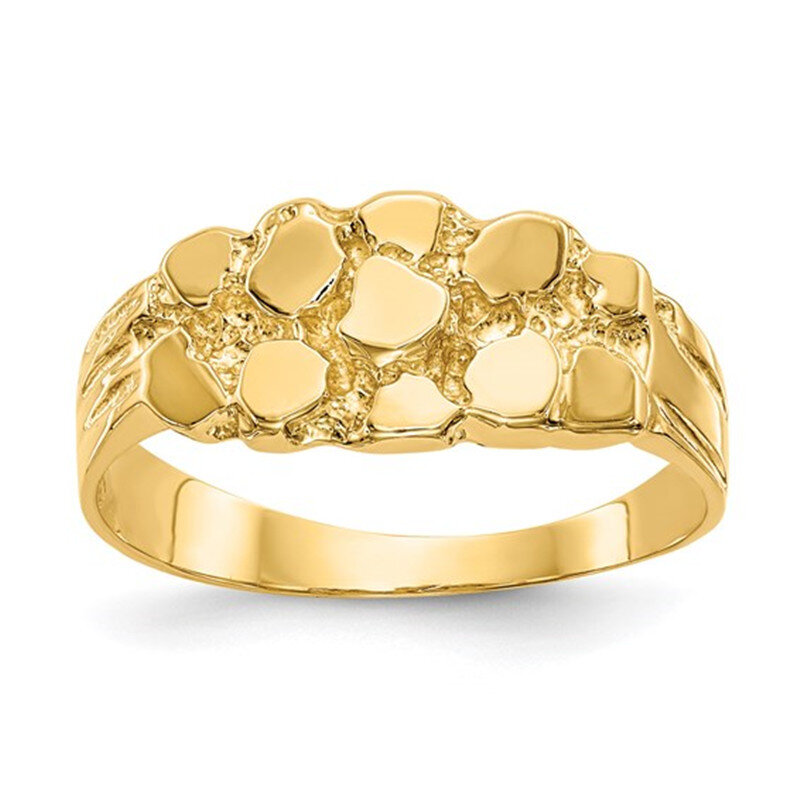10K Yellow Solid Gold Nugget Ring-1