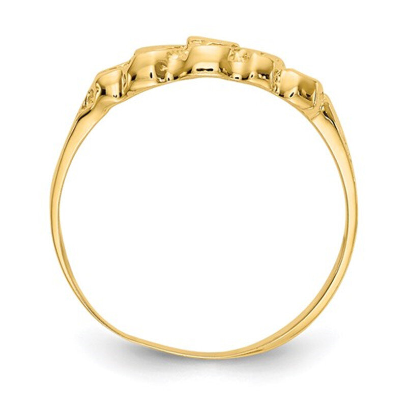 10K Yellow Solid Gold Nugget Ring-4