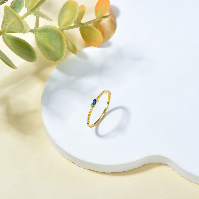 Bague en or rose 14 carats et zircon cubique-4