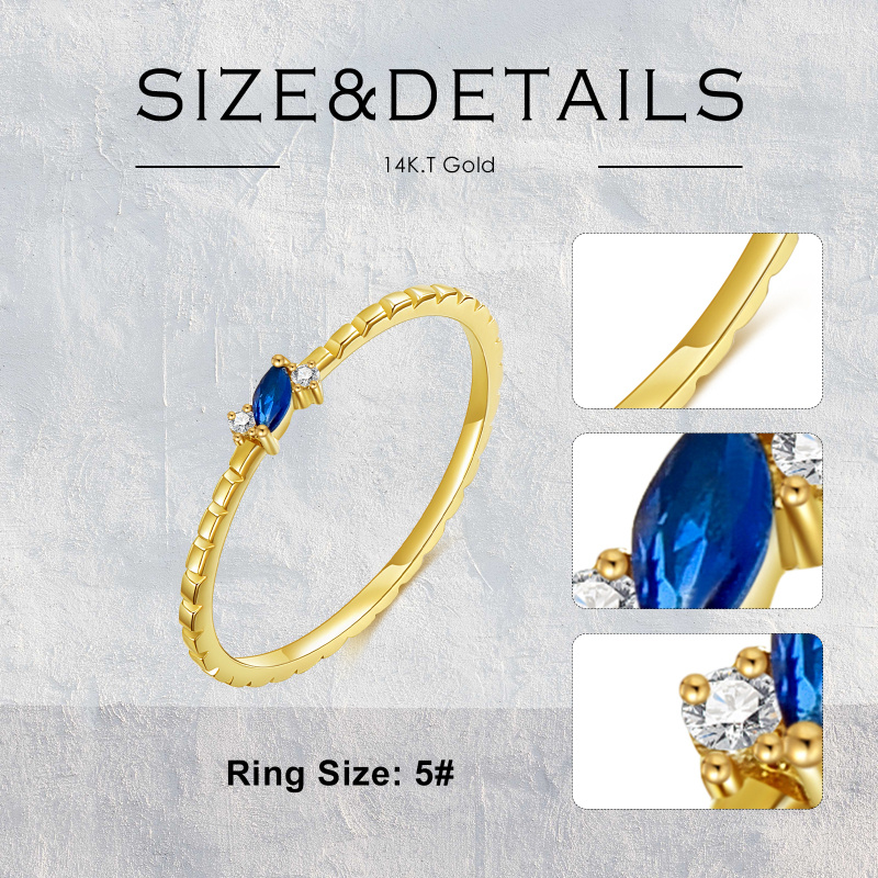 Bague en or rose 14 carats et zircon cubique-5