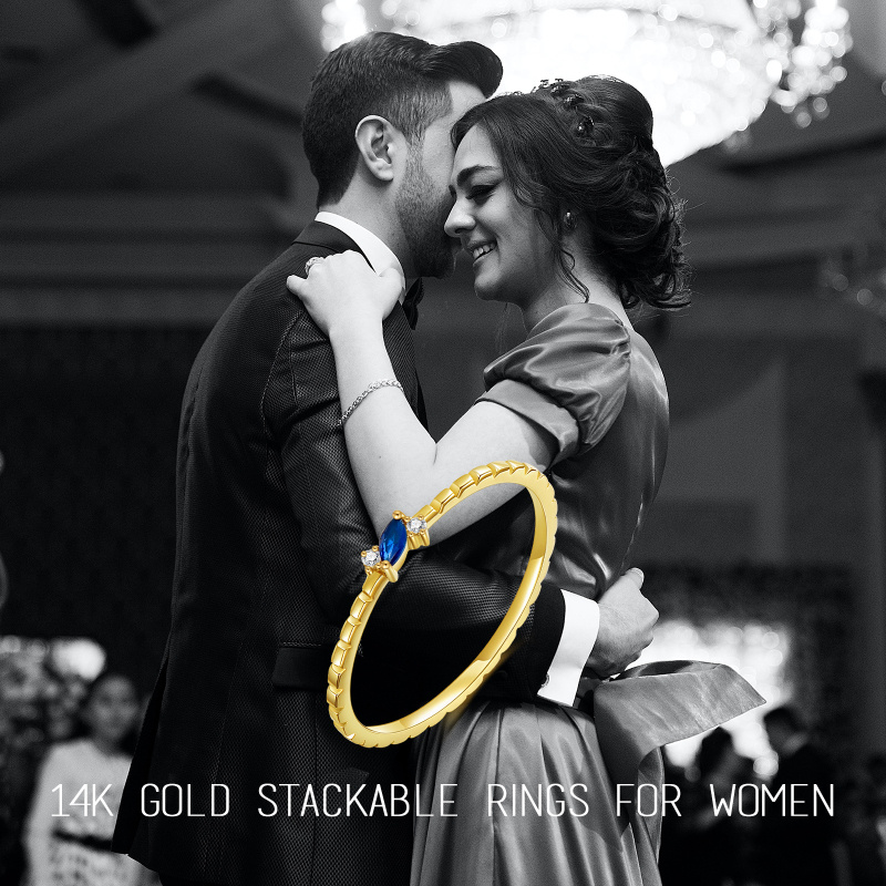 Bague en or rose 14 carats et zircon cubique-6