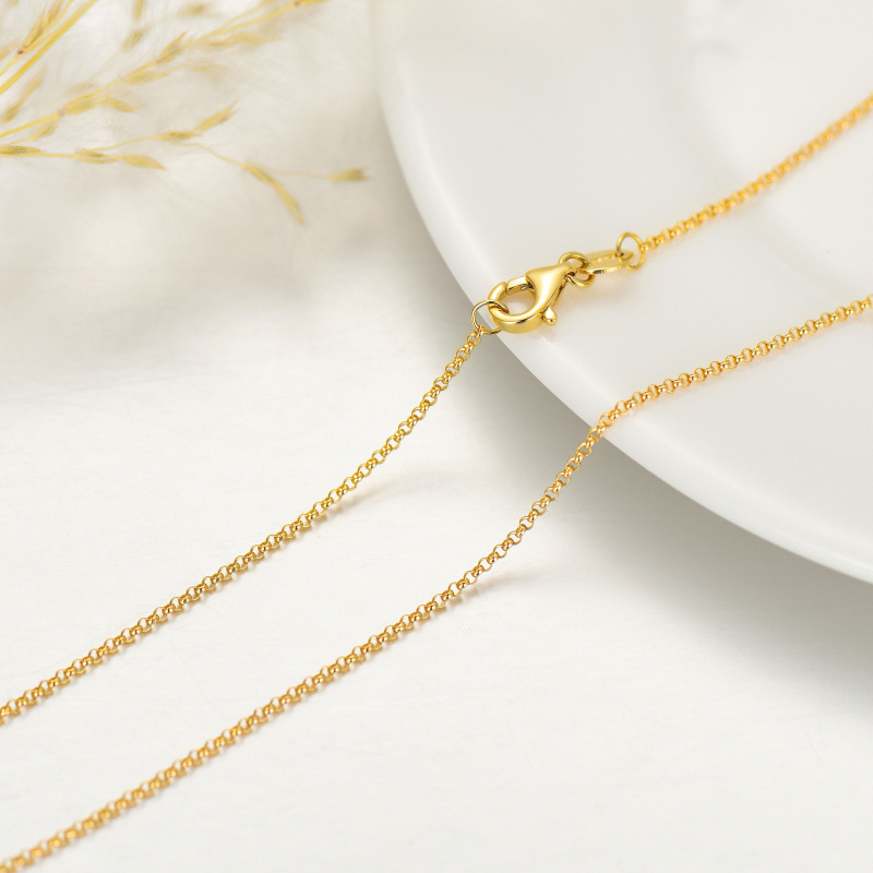 10K Gold Rolo Chain Necklace-4