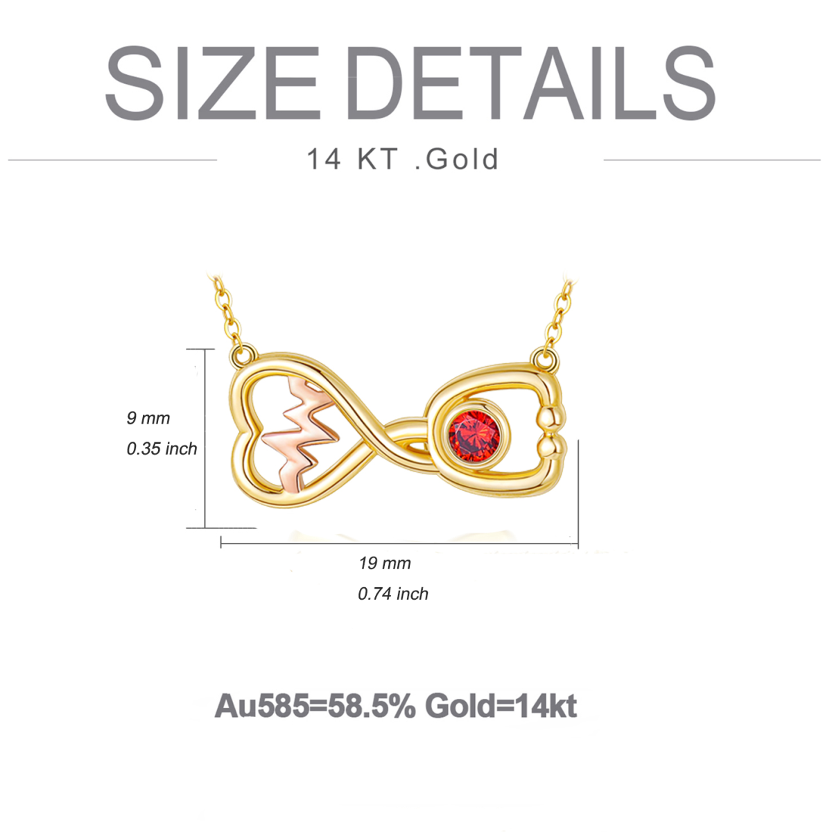 Naszyjnik z symbolem nieskończoności, stetoskopem, elektrokardiogramem, 14-karatowym złotem dla lekarzy-pielęgniarzy-5