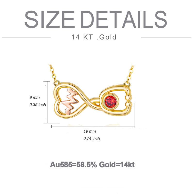 14K Gold Stethoscope Electrocardiogram Infinity Symbol Necklace For Nurse Doctors-5