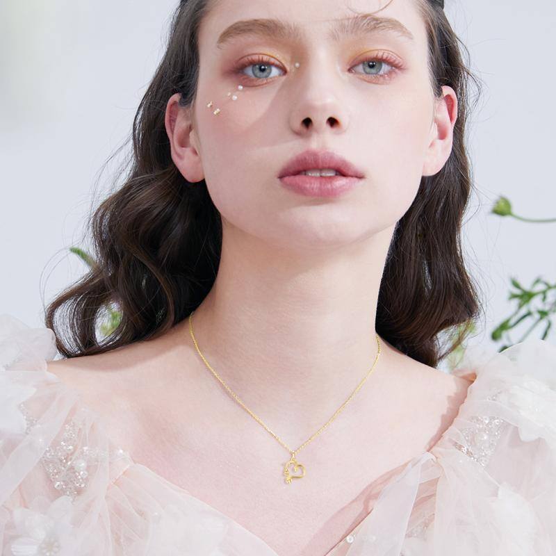 10K Gouden Roos & Hart Hanger Ketting-2