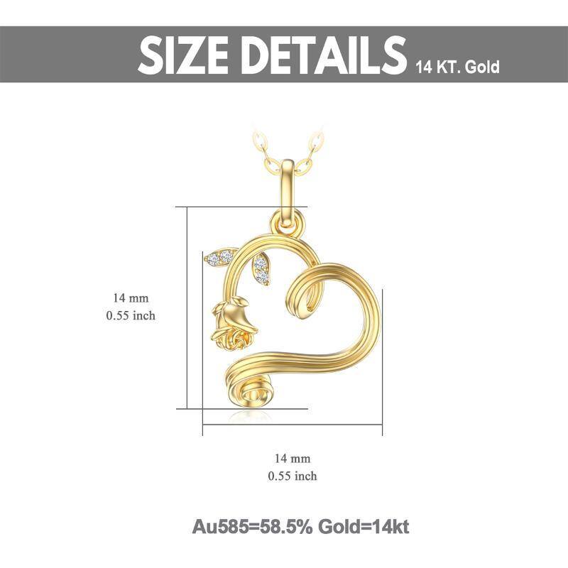 10K Gouden Roos & Hart Hanger Ketting-5