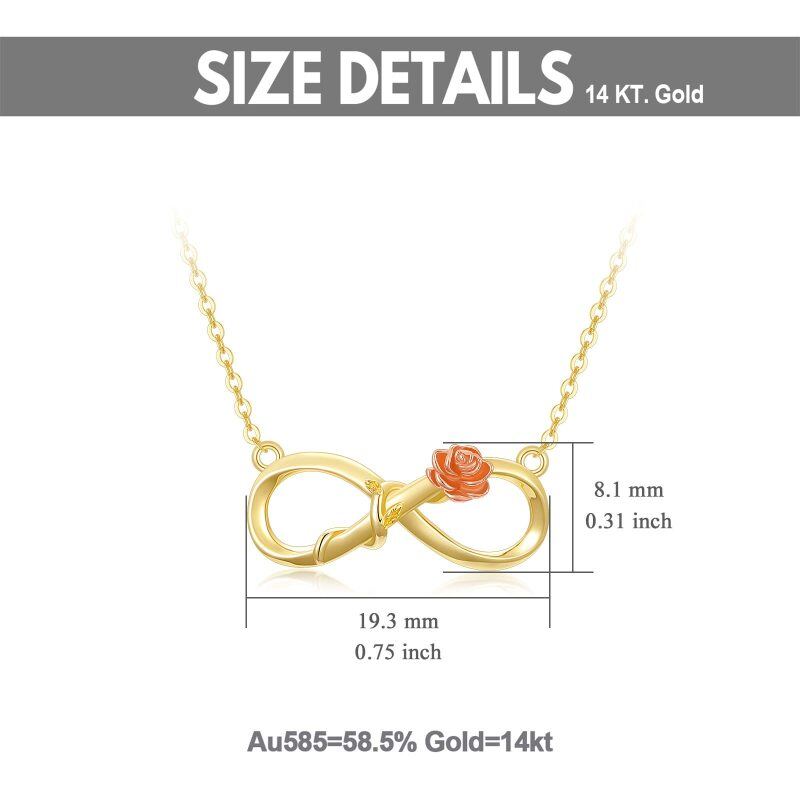 18K Gold Two-Tone Rose Infinity Symbol Pendant Necklace For Women-5