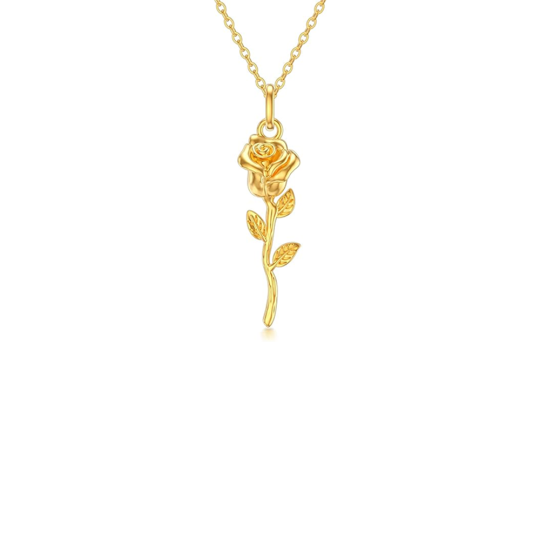 10K Gold Rose Metal Choker Necklace