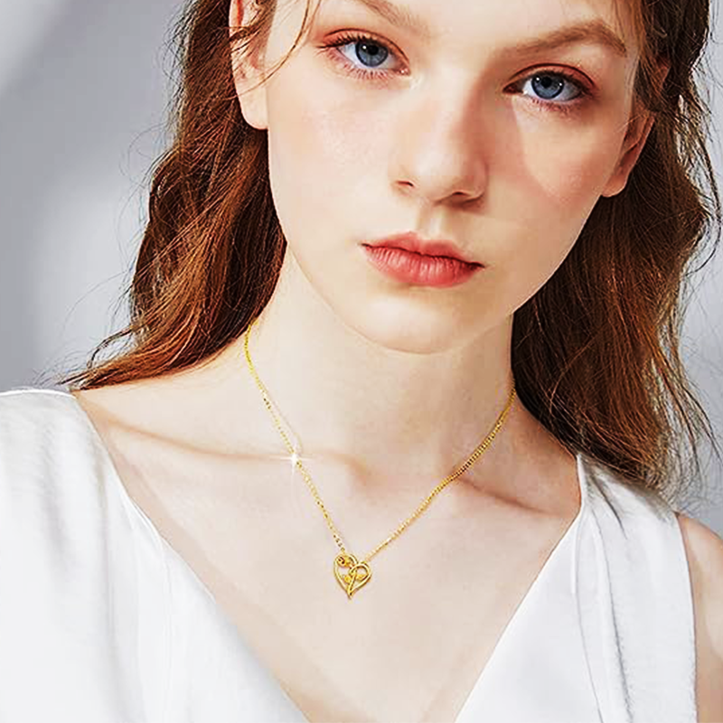 14K Gold Rose Pendant Necklace-2