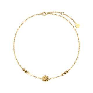 10K Gold Rose Single Layer Anklet-50