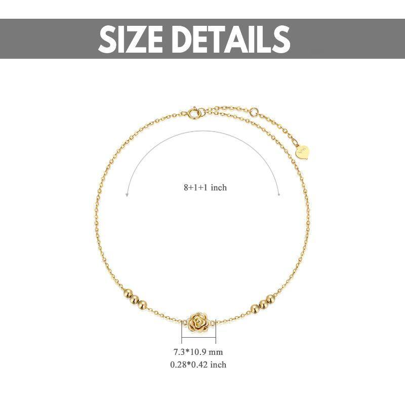 10K Gold Rose Single Layer Anklet-5