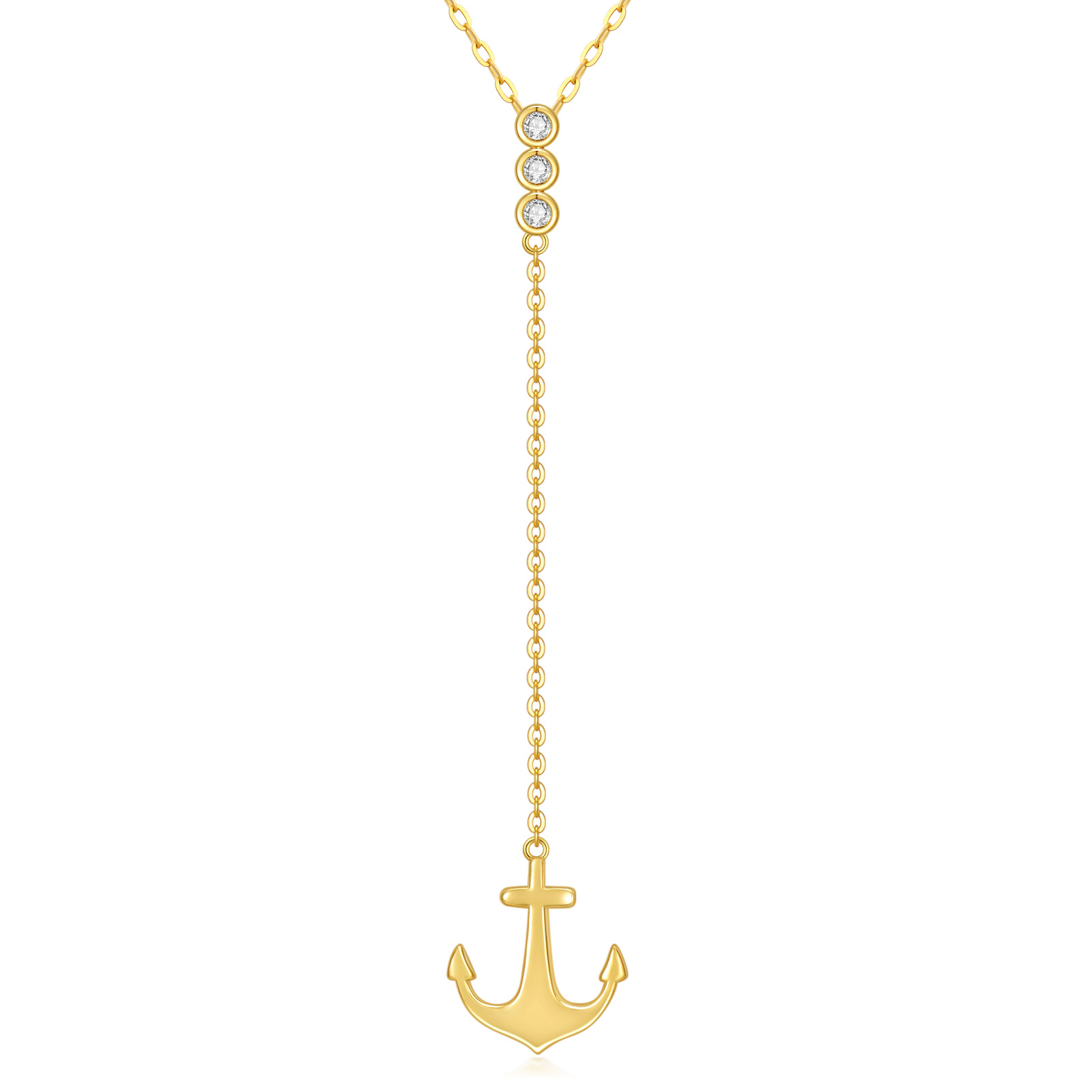 14K Gold Round Cut … - image